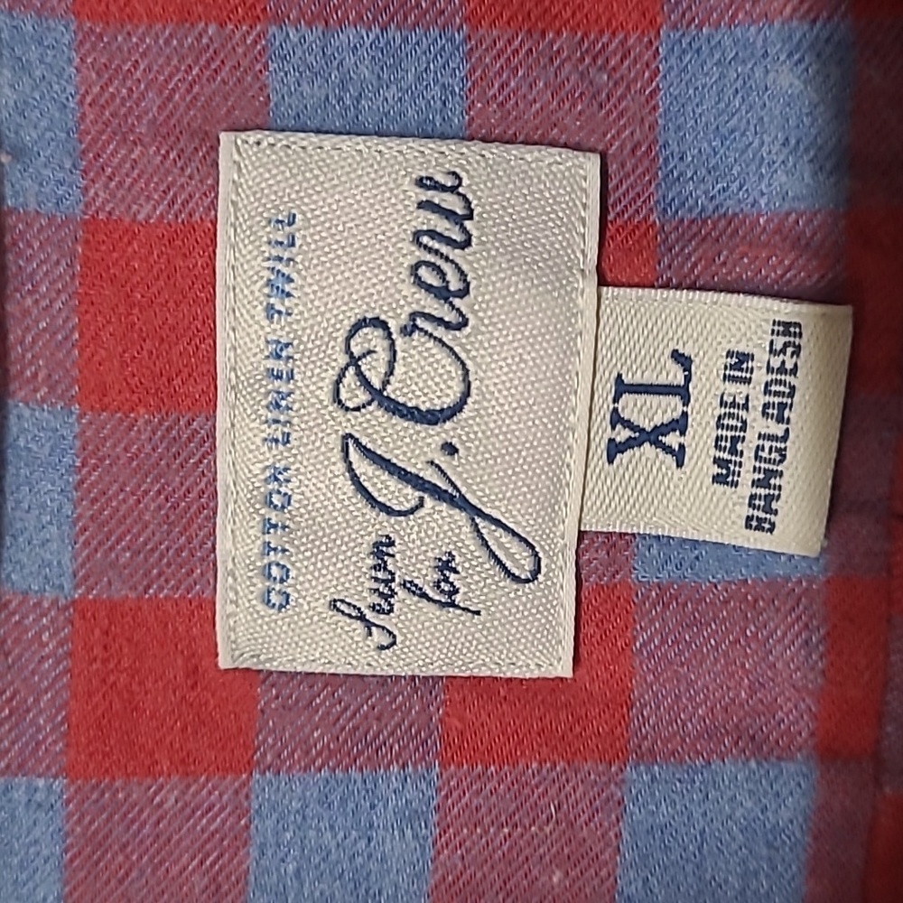 j.crew Men's Red and Blue Checkered Shirt - Picture 2 of 8
